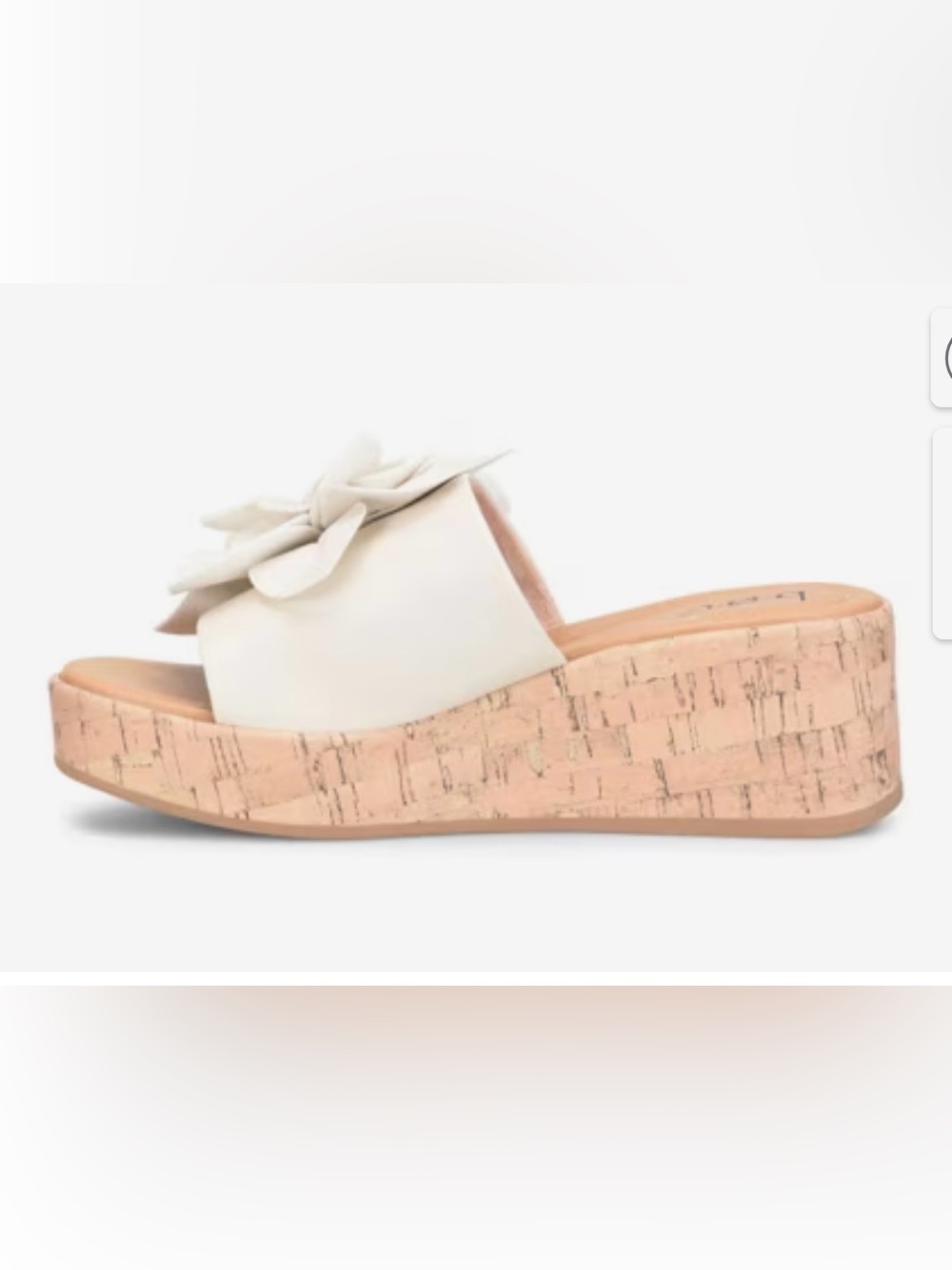 boc Off White Slide Wedge Sandal with Floral Accent